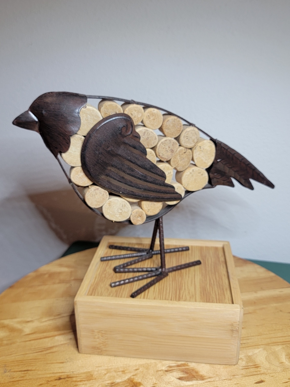 Source Unknown Brown and Natural Wood Bird Ornament